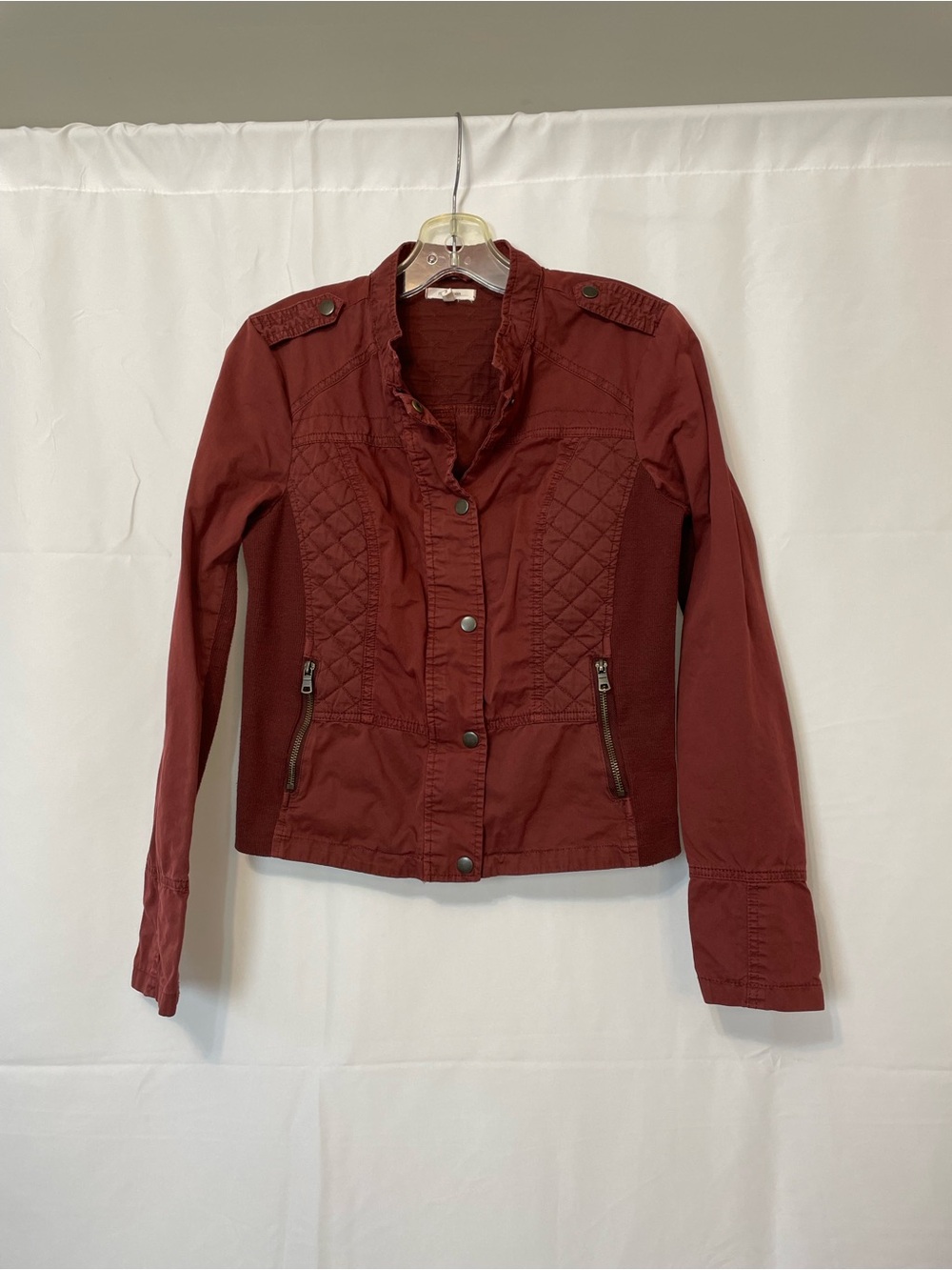 Maurices Quilted Utility Jacket Burgundy Women’s Small